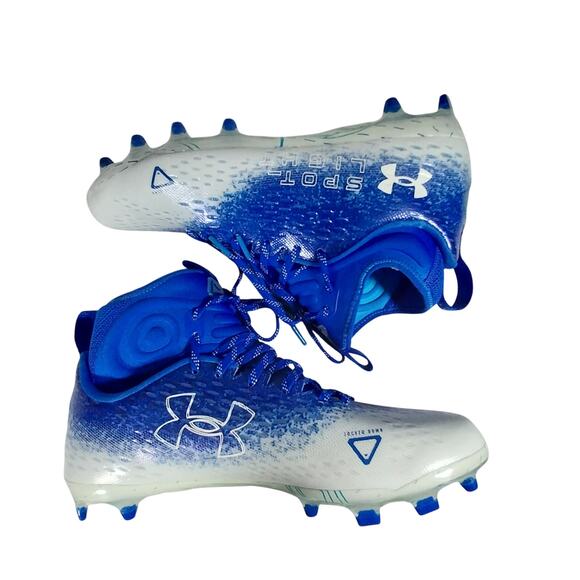 NWT@$130! UNDER ARMOUR SPOTLIGHT LUX MC 2.0! GRADIENT BLUE/WHITE, BOXED! SZ 11 - Picture 8 of 12